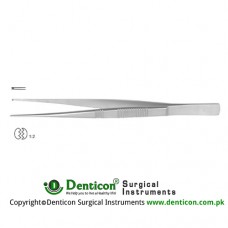 Dissecting Forceps Straight - 1 x 2 Teeth Stainless Steel, 17.5 cm - 7"